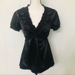 Black ruffled top